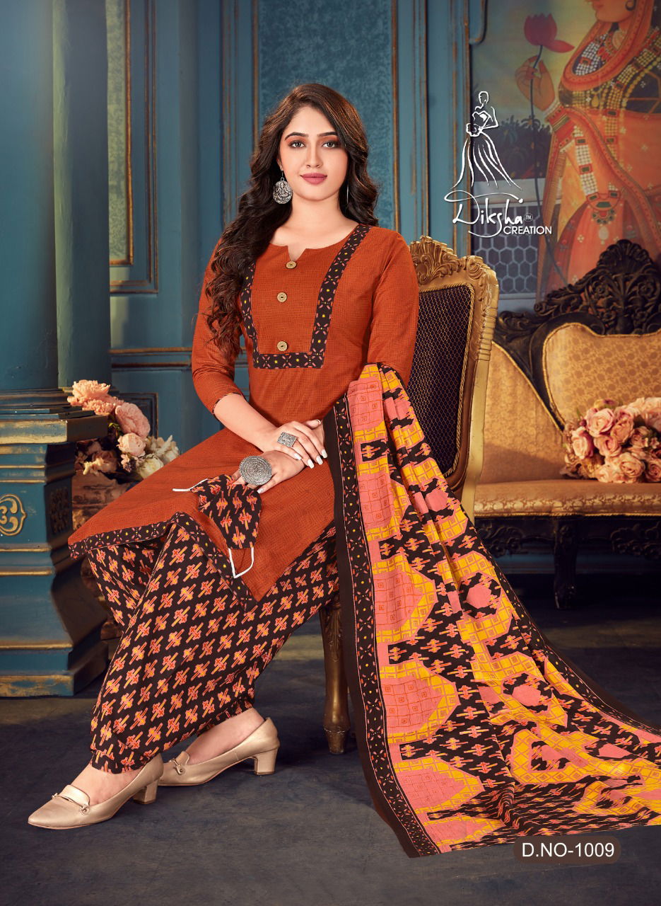 Diksha 4 Colours Latest Casual Dily Wear Ready Made Cotton Patiala Wear Dress Collection